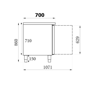 REFRIGERATED NEGATIVE COUNTER 3 DOORS