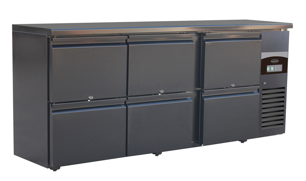 BARCOOLER BLACK 6 DRAWERS