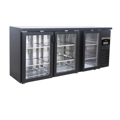 BACKBAR COOLER BLACK 3 GLASS DOORS