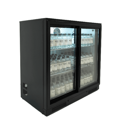 BACKBAR COOLER BLACK 2 SLIDING DOORS