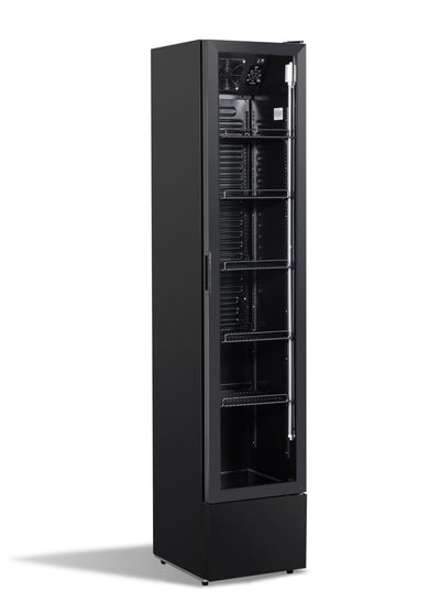 GLASS DOOR REFRIGERATOR NARROW BLACK NAP-150