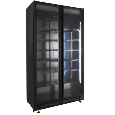 REFRIGERATOR 2 GLASS DOORS BLACK NAP-850