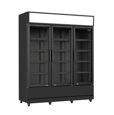 REFRIGERATOR 3 GLASS DOORS BLACK FCU-1200 BL