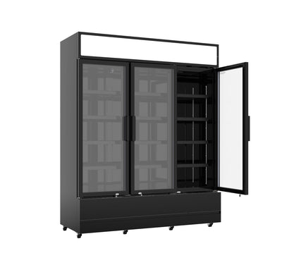 REFRIGERATOR 3 GLASS DOORS BLACK FCU-1200 BL