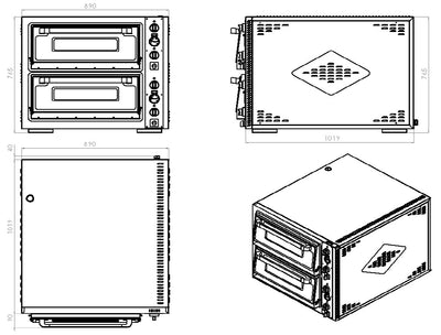 ELEC. PIZZA OVEN DOUBLE 2 X 6