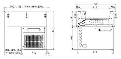 DROP-IN REFRIGERATED UNIT VENTILATED 3/1 - 160MM