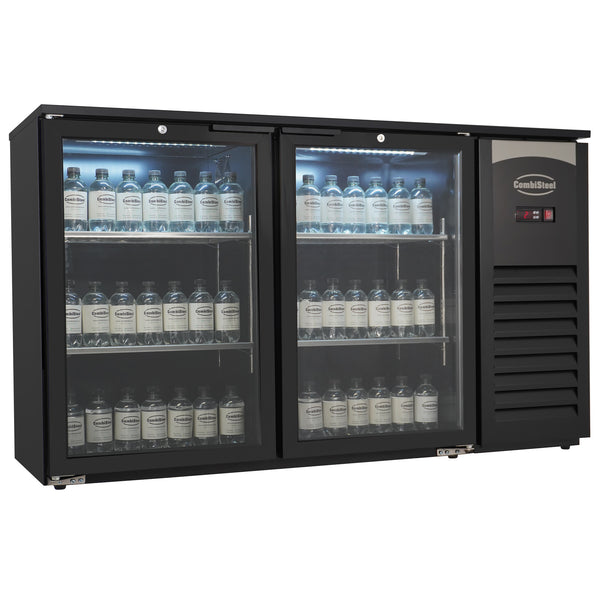 BACKBAR COOLER 2 GLASS DOORS BLACK