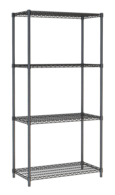 SHELF UNITS 4 LEVELS 900 BLACK FLAT PACKED