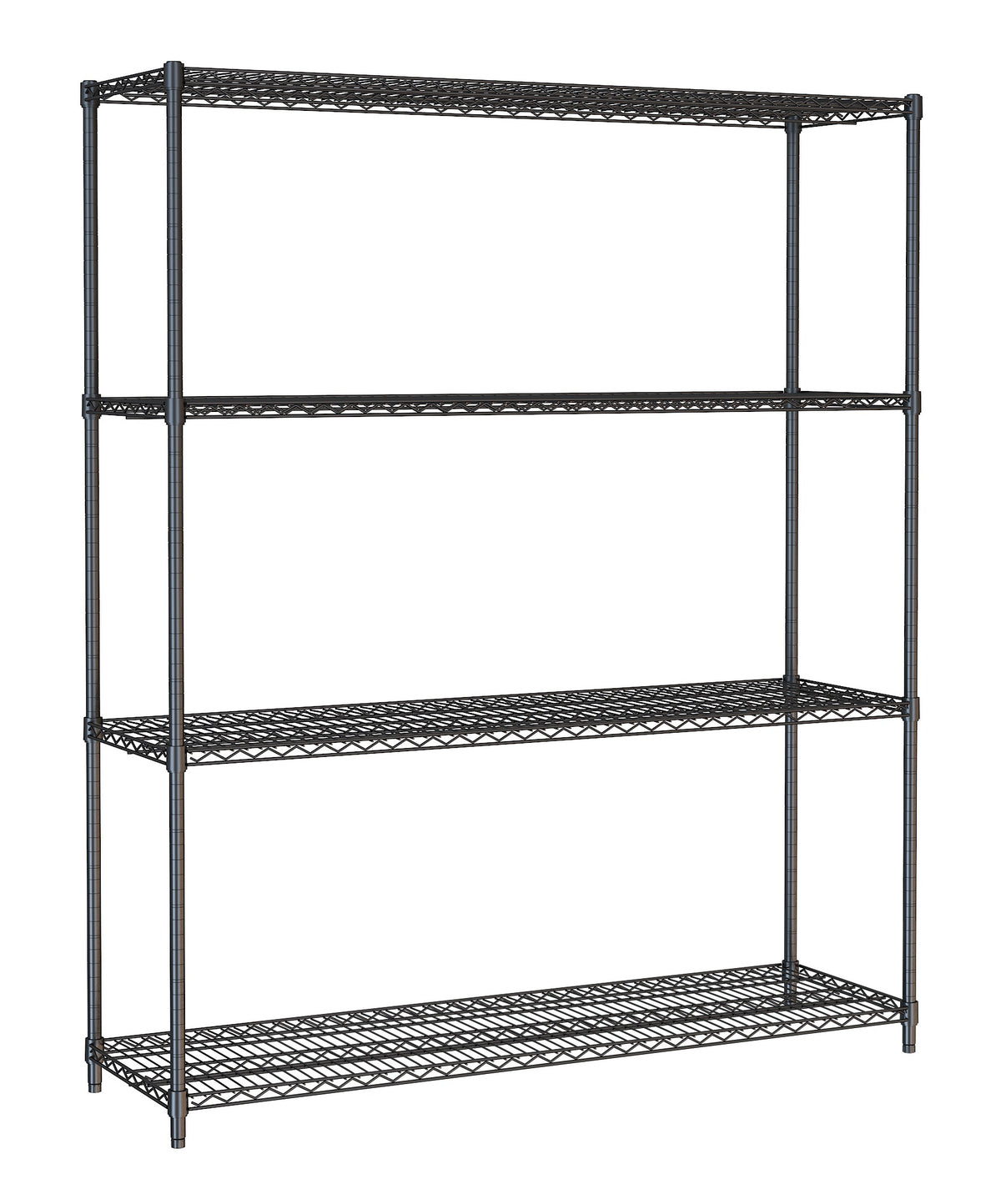 SHELF UNITS 4 LEVELS 1500 BLACK FLAT PACKED