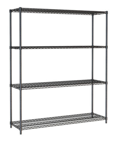 SHELF UNITS 4 LEVELS 1500 BLACK FLAT PACKED