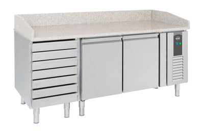 PIZZA COUNTER 2 DOORS 7 DOUGH DRAWERS