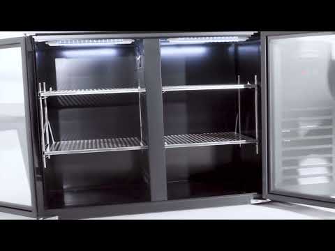 BACKBAR COOLER 2 GLASS DOORS BLACK