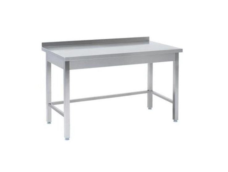 Rustfrit stålbord m. bagkant, 60 cm bredde - NordeleGastro
