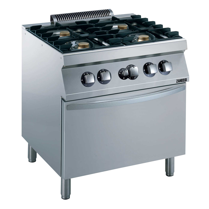 Zanussi industrikomfur 4 blus med gas ovn evo 700
