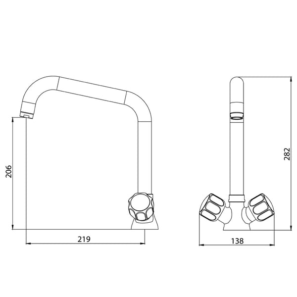 Mixing faucets with 1-hole