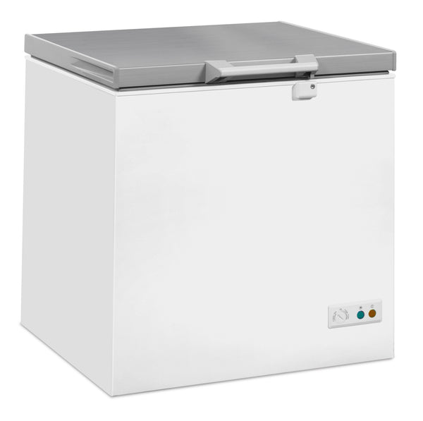 Chest freezers with stainless steel lid
