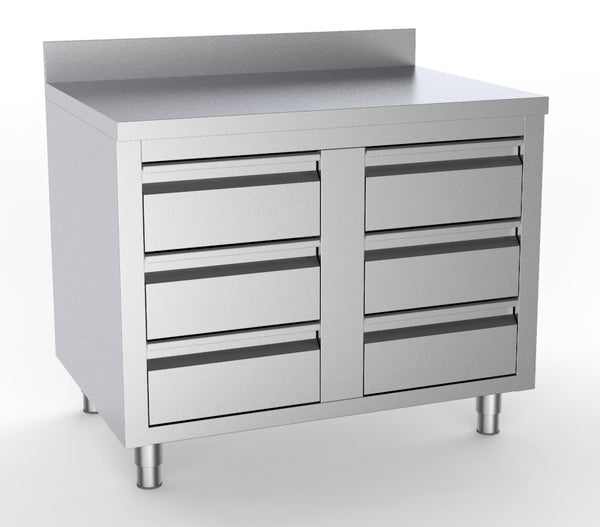 Worktables with sliding doors/drawers