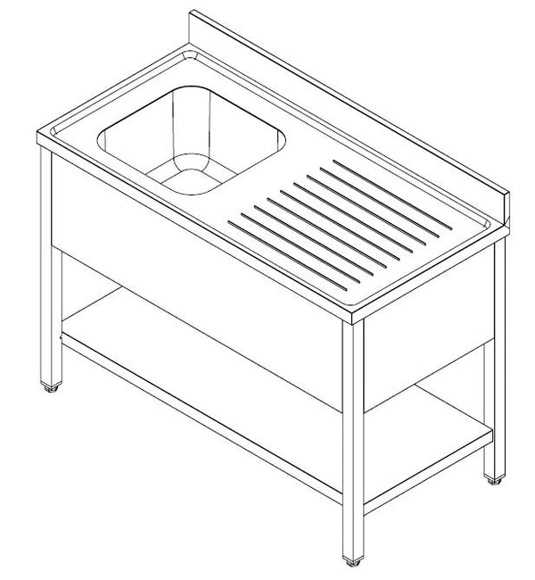 Sink units with bottom shelf