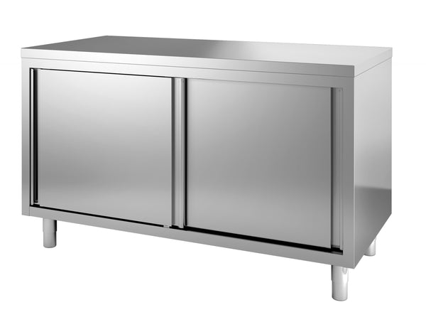 Worktables with sliding doors