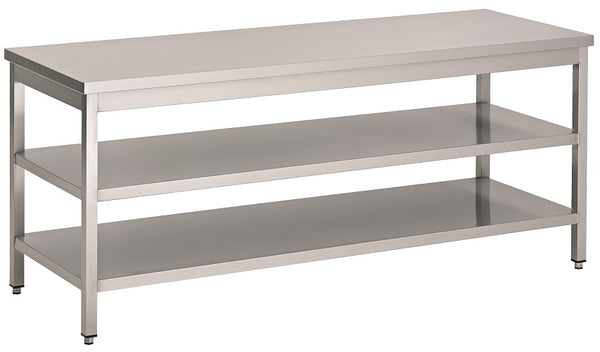 Worktables with extra middle shelf