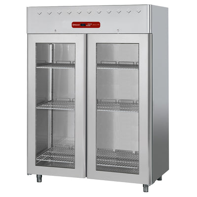 Ventilated refrigerator 1400 liters, 2 glass doors GN 2/1