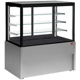 Panoramic refrigerated display counter, ventilated, 4 levels, without storage room - GREY