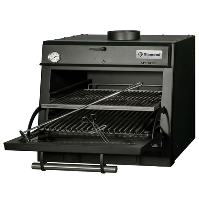 Charcoal oven-BBQ, GN 1/1 (60 Kg/h)/Black