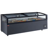 Panoramisk fryser med glidende glasdøre