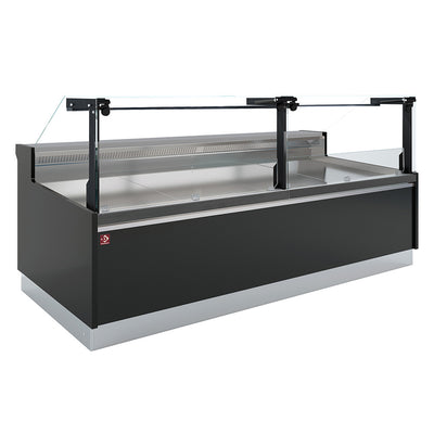 Ventileret disk, med opbevaring, lodret glas 90° med stempelhejs - HELT SORT