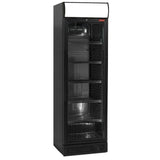 Ventileret display positiv T° 380 l., sort, med lysboks