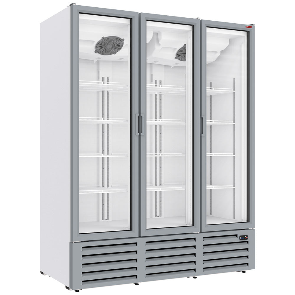 Positive refrigerated display 1455 liters, 3 hinged doors - WHITE