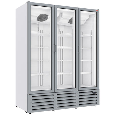 Positive refrigerated display 1455 liters, 3 hinged doors - WHITE