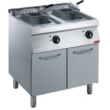 Electric fryer 2x14 liters, on cupboard