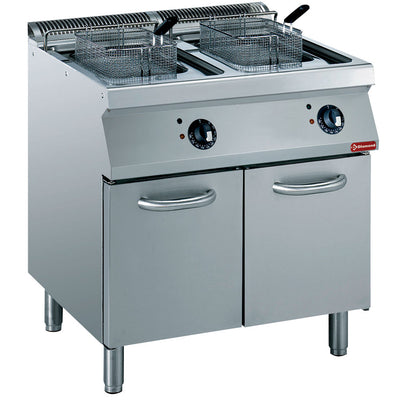 Electric fryer basin in "Y" 2x 15 liters, external elements on cupboard, 800x700x850 mm (E17/F30A8-N)