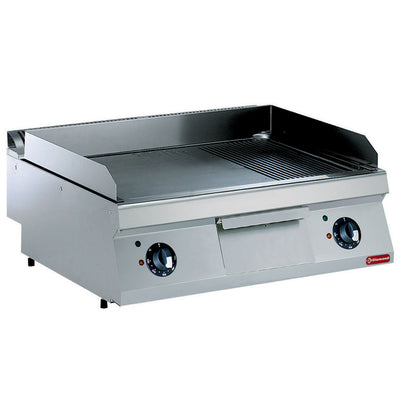 Elektrisk stegeplade, 2/3 glat, 1/3 rille, forkromet -TOP-