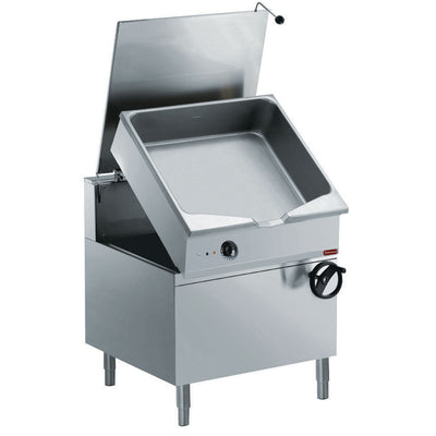 Tumbling electric frying pan, "Duomat" basin, 100 liters on cupboard