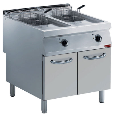 Electric fryer 2 basins "Y" 15 liters, external burners, on undercarriage