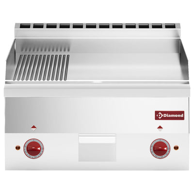 Elektrisk stegeplade, 2/3 flad og 1/3 ribbet "chrome" -Top-