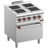 Elektrisk kogehob x4 kvadratiske plader på elektrisk ovn GN 2/1 og grill