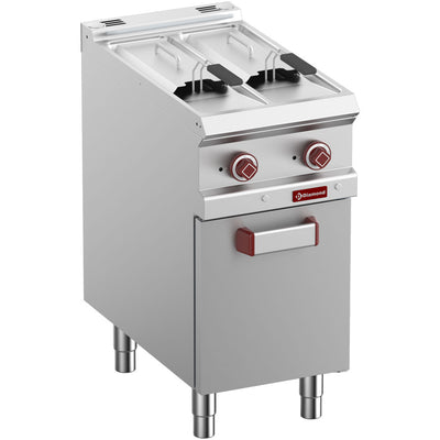 Electric fryer 2 tanks 7-liter on cupboard