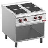 Electric stove, 4 plates on open cupboard