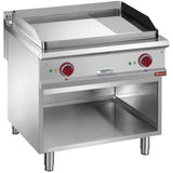 El. fry top 2/3 smooth & 1/3 grooved, chromium-plated, module 1/1, open cupboard