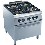 Cooker 4 burners, gas oven GN 2/1 