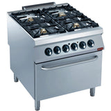 Cooker 4 burners, electric oven GN 2/1-
