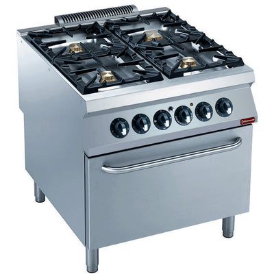Cooker 4 burners, electric oven GN 2/1-