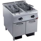Gas fryer 2 basins 