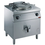 Gas kettle, 150 liters, direct heating, on cupboard