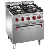 Gas range 4 burners, electric oven GN 2/1