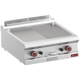 Gas stegeplade 1/2 glat og 1/2 ristet, modul 1/1 -Top-