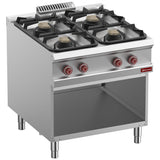 Gas stove 4 burners, open cupboard